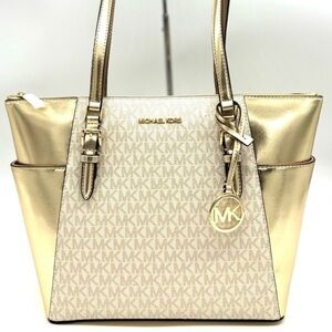 Michael Kors Large Charlotte TZ Tote Bag Gold